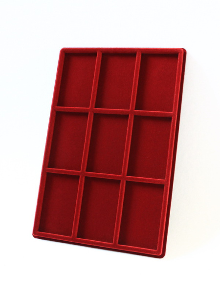  Планшет L (222х333х13 мм) на 9 ячеек (62х99х8 мм), тёмно-бордовый