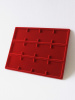  Вставка в кассету МВ на 12 ячеек под пластиковые капсулы для памятных монет СССР (64х64х6 мм), светло-бордовый