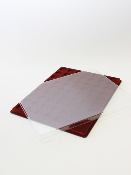  Планшет S (234х296х12 мм) для монет d-25 мм (63 ячейки), тёмно-бордовый