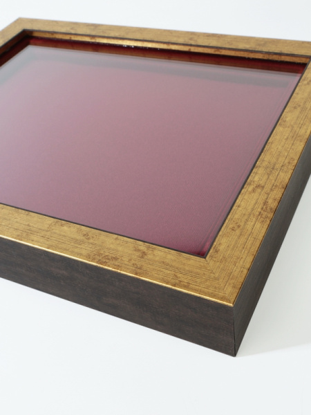  Багетная рамка S пластиковая под 1 ячейку (209х270х18 мм) с поролоновой вставкой. Вид 4, тёмно-бордовый