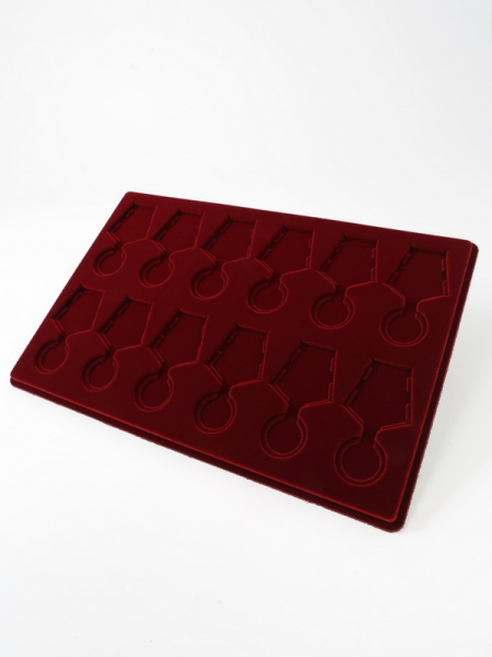  Планшет L (222х333х13 мм) на 12 медалей РФ d-32 мм с пятиугольной колодкой, тёмно-бордовый