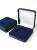 Футляр замшевый (92х92х34 мм) для 1 монеты в капсуле (диаметр 46 мм), тёмно-синий