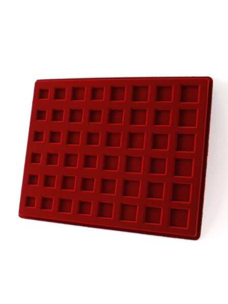  Планшет S (234х296х12 мм) для наборов разменных монет Евро (Euro). Вид 3, тёмно-бордовый