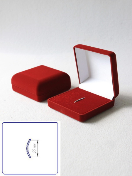 Футляр (92х92х40 мм) с резинкой (25 мм), светло-бордовый