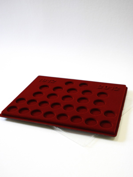  Планшет S (234х296х12 мм) для набора монет «200-летие Победы России в Отечественной Войне 1812 года». В капсулах Leuchtturm, тёмно-бордовый