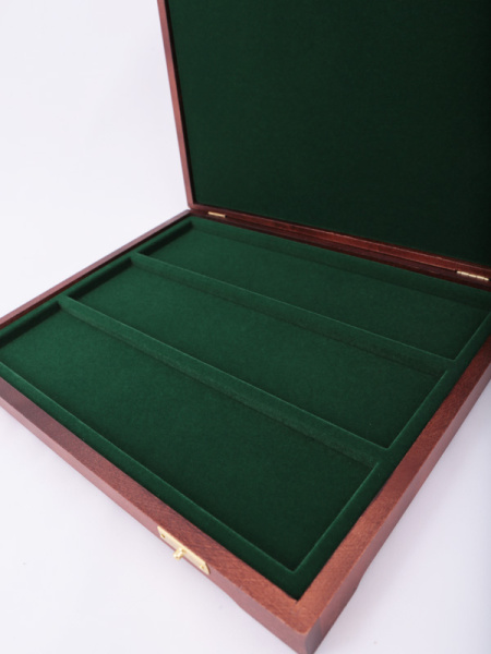  Футляр деревянный Vintage S (305х247х40 мм) на 3 ячейки (63х267х8 мм), зелёный