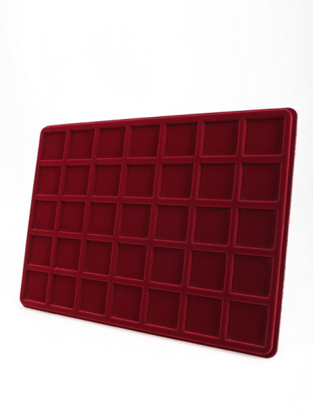  Планшет G (291х393х16 мм) на 35 ячеек (46,5х46,5х8 мм), тёмно-бордовый