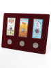  Планшет S (234х296х12 мм) для 3 обычных монет 25 рублей в капсулах Leuchtturm и 3 цветных монет 25 рублей в блистере, тёмно-бордовый