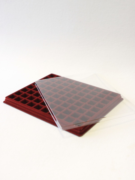  Планшет S (243х304х21 мм) на 80 ячеек (22х22х16 мм), тёмно-бордовый