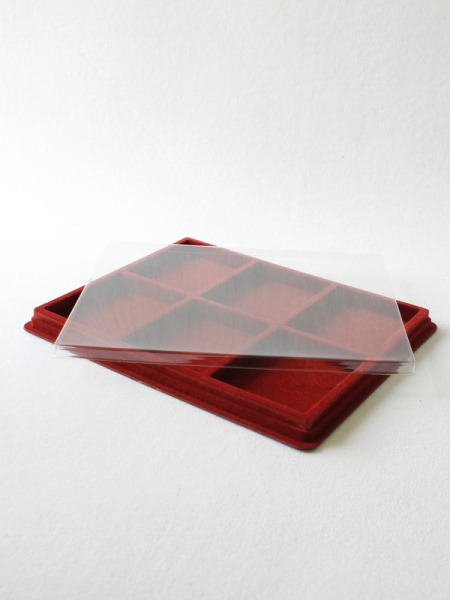 Планшет S (243х304х21 мм) на 6 ячеек (85х100х16 мм), тёмно-бордовый