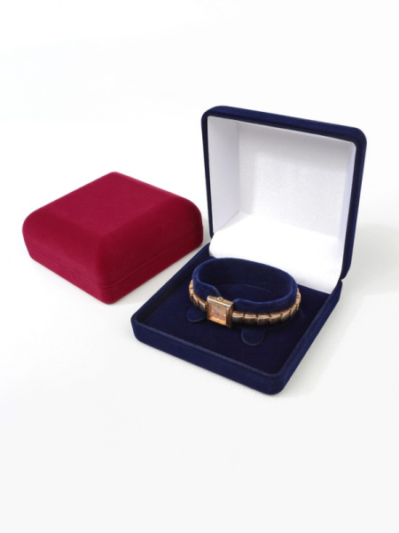 Футляр (92х92х40 мм) под часы, браслет, светло-бордовый