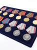  Планшет L (222х333х13 мм) на 12 медалей РФ d-35 мм с пятиугольной колодкой, тёмно-синий
