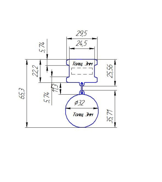  Футляр (90х124х32 мм) под медаль на квадро колодке (удлинённая), светло-бордовый