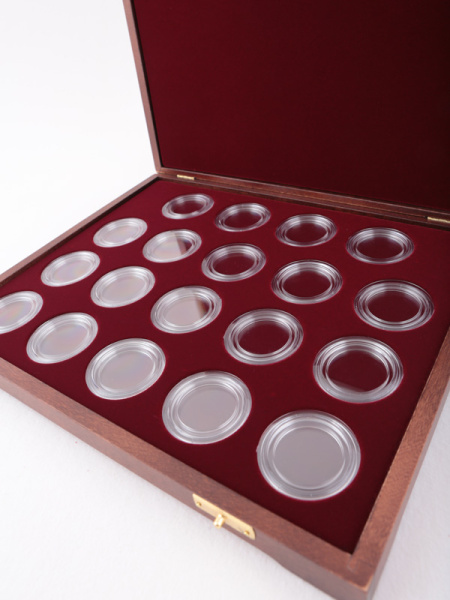  Футляр деревянный Vintage S (305х247х40 мм) для монет СССР «Новоделы», тёмно-бордовый