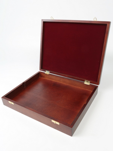  Футляр деревянный Vintage (329х271х61 мм) для 60 монет в капсулах «Quadrum Mini» (38х38х6,7 мм). 2 уровня, тёмно-бордовый