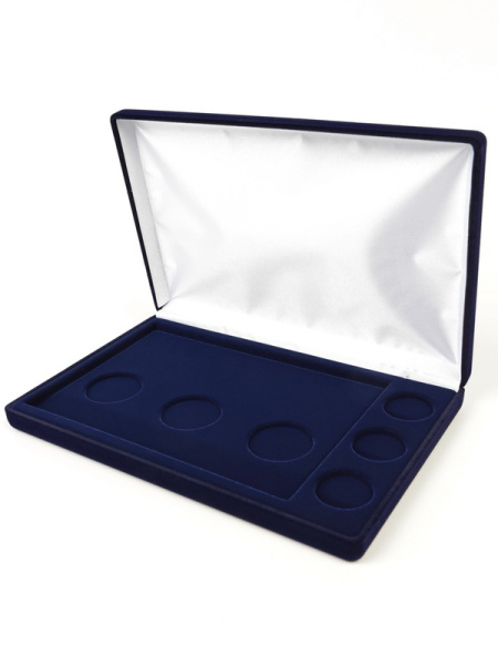  Футляр (217х141х29 мм) для 3 монет 25 рублей и 3 монет 25 рублей в блистере «Футбол 2018», тёмно-синий