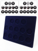  Планшет S (234х296х12 мм) для 13 серебряных монет «Футбол 2018» в капсулах (диаметр 46 мм). Вид 2, тёмно-синий