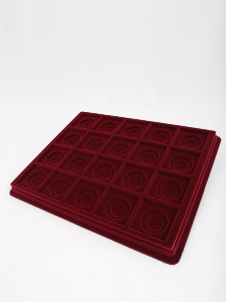  Планшет S (243х304х21 мм) на 20 ячеек (49х49х7 мм) (под знаки с винтом), тёмно-бордовый