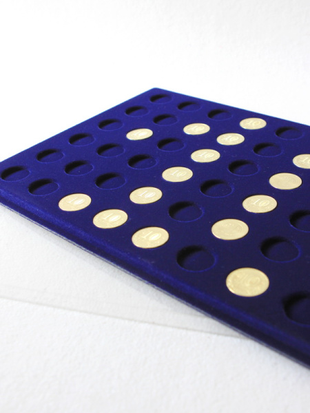  Планшет L (222х333х13 мм) на 54 монеты d-22 мм, тёмно-синий