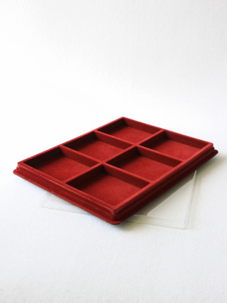 Планшет S (243х304х21 мм) на 6 ячеек (85х100х16 мм), тёмно-бордовый