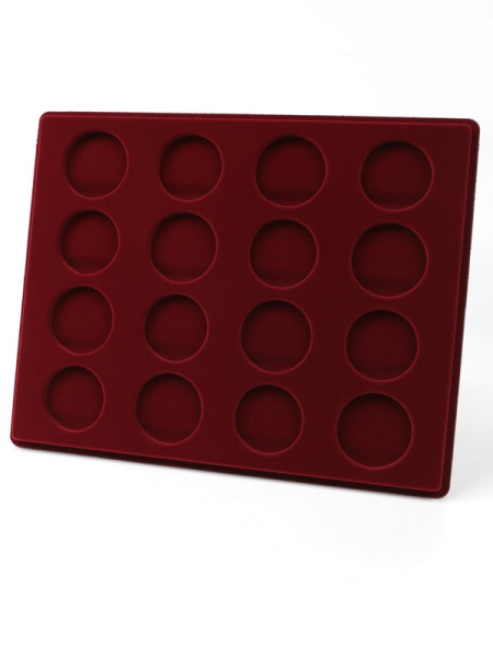  Набор из двух планшетов S (234х296х12 мм) для серебряных монет «Олимпиада-80» в капсулах (диаметр 44 мм), тёмно-бордовый