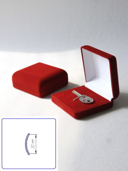 Футляр (92х92х40 мм) с резинкой (30 мм), светло-бордовый