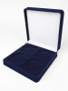 Футляр (186х192х50 мм) для 4 монет в капсулах (диаметр 74 мм), тёмно-синий