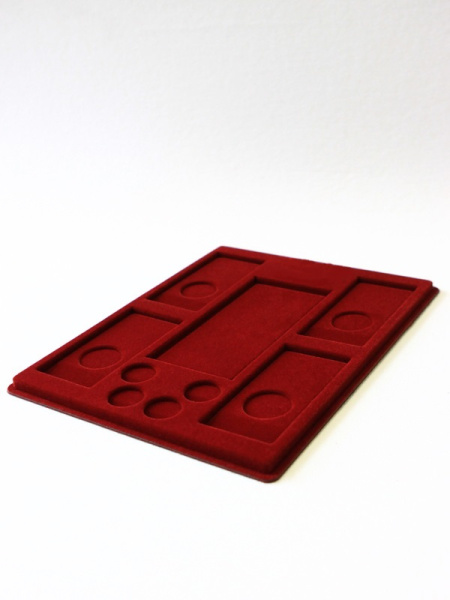  Планшет S (234х296х12 мм) для 1 банкноты Сочи-2014 в чехле, 4 монет Сочи-2014 в блистере и 4 монет Сочи-2014 без капсул, тёмно-бордовый