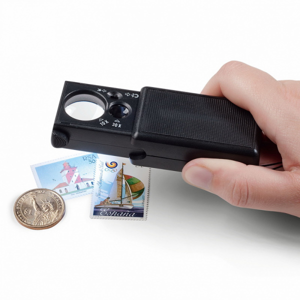 Выдвижная лупа LU 31, 10-кратная со светодиодом и ультрафиолетовой лампой. Leuchtturm, 338880