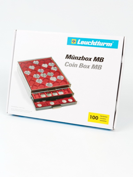  Кассета MB для 14 монет в капсулах d-44 мм. Вид 2, светло-бордовый