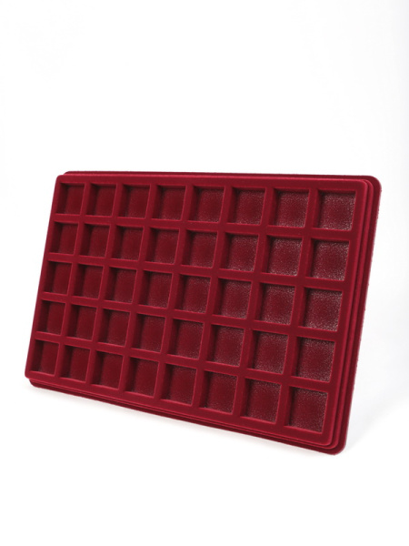  Планшет L (229х341х21 мм) на 40 ячеек (33х33х15 мм), тёмно-бордовый