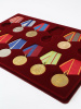  Планшет L (222х333х13 мм) на 12 медалей РФ d-32 мм с пятиугольной колодкой, тёмно-бордовый