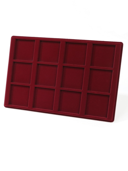  Планшет L (222х333х13 мм) на 12 ячеек (63х63х8 мм), тёмно-бордовый