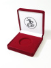  Футляр (92х92х40 мм) для монеты в капсуле (диаметр 44 мм), логотип Георгий Победоносец, светло-бордовый/персонализация