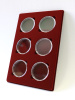  Планшет L (222х333х13 мм) для монет в капсулах d-74 мм (6 ячеек), тёмно-бордовый