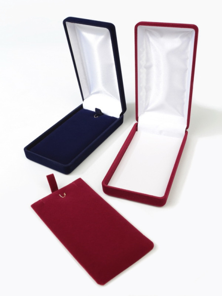 Футляр (62х116х26 мм) под серьги, подвеску, светло-бордовый