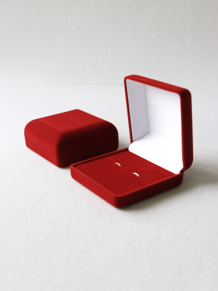 Футляр (92х92х40 мм) для запонок, светло-бордовый