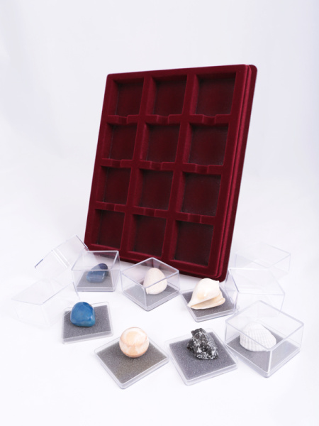  Планшет S (243х304х26 мм) на 12 ячеек для пластиковых капсул 58х58 мм, тёмно-бордовый