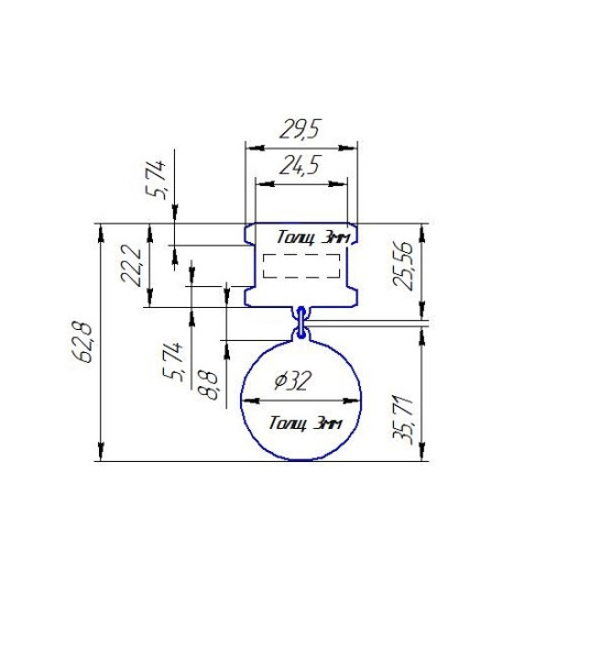  Футляр (90х124х32 мм) под медаль на квадро колодке (короткая), светло-бордовый