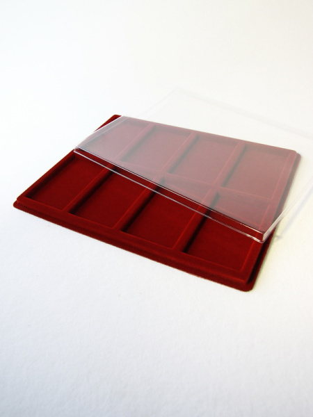 Планшет S (234х296х12 мм) на 8 ячеек (98х60х8 мм), тёмно-бордовый