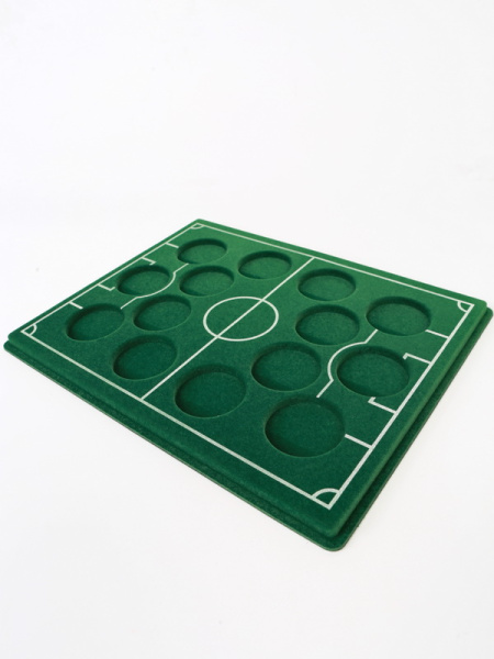  Планшет S (234х296х12 мм) для 14 серебряных монет Кубок Конфедераций 2017 и Чемпионат мира по футболу 2018 в капсулах. Поле, зелёный