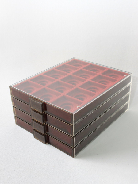  Кассета XL на 15 ячеек (49х64х10 мм) (под знаки с винтом), светло-бордовый